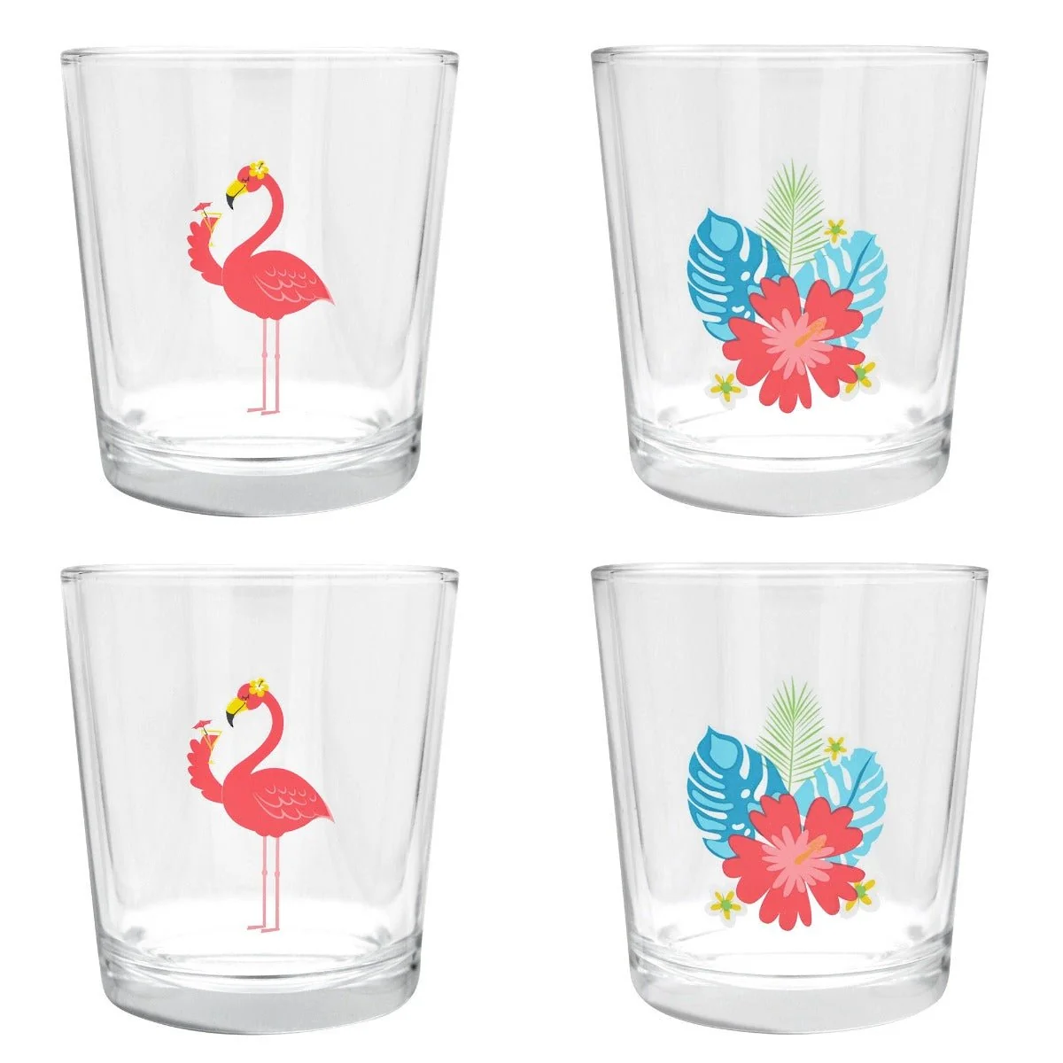 Healthy Set 4 Flamingo Glasses Specialty