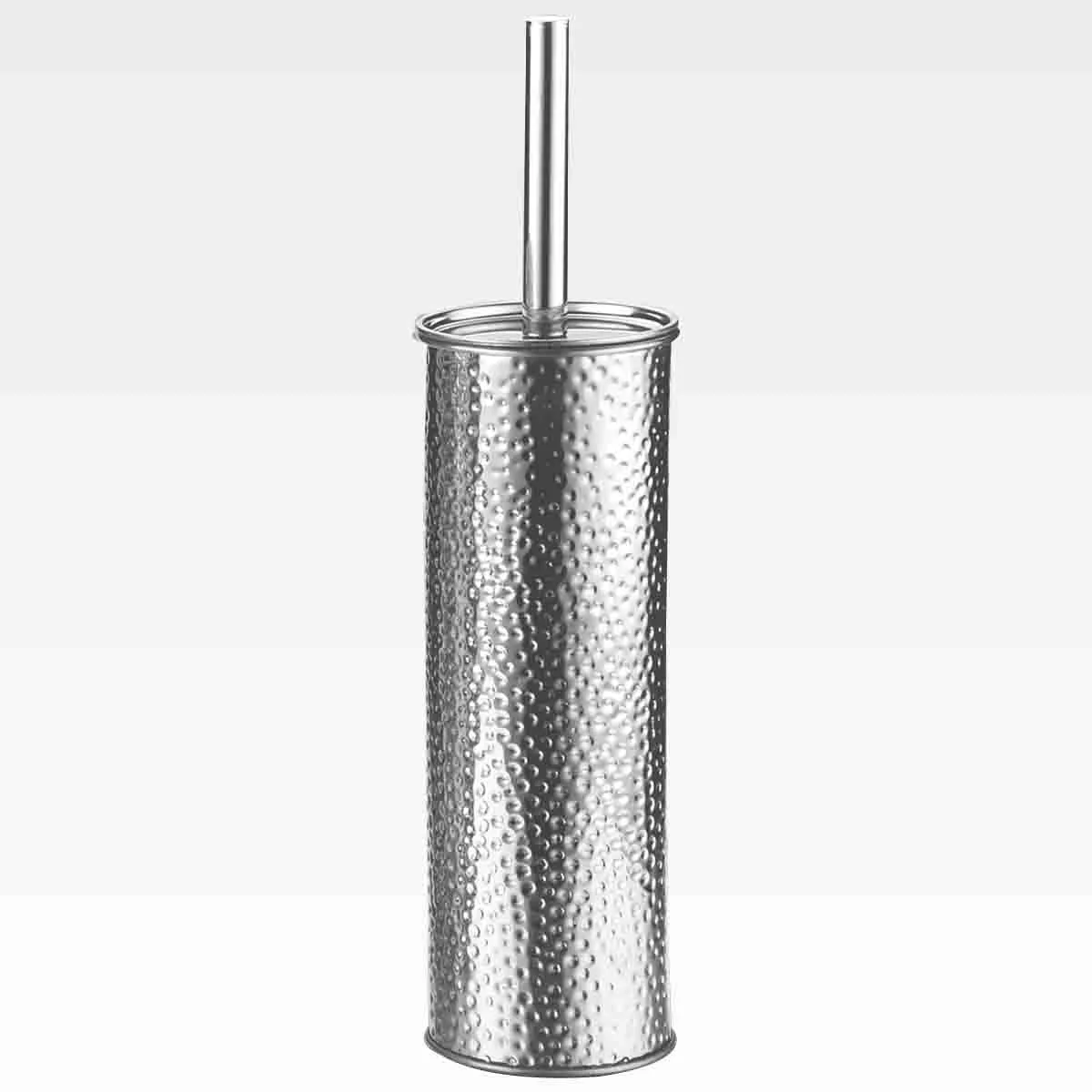 Organic Toilet Brush Set With Holder And Hammered Embossing Efficient
