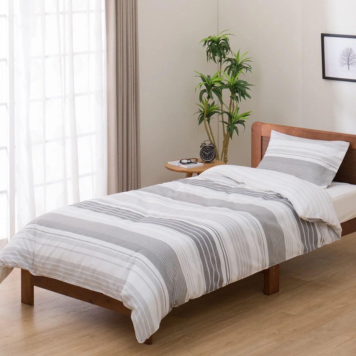 Convenient QUILT COVER PT36 STRIPED PATTERN GY S High-End