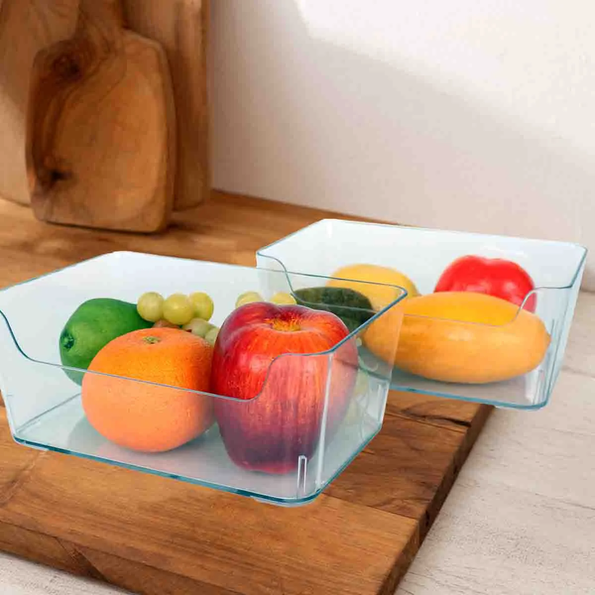 Flexible 2Pcs Fridge Storage Bin Set Certified