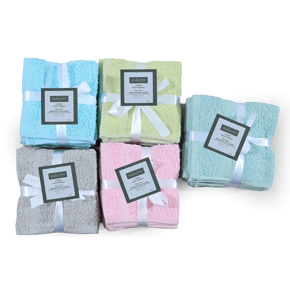 Smart STUDIO 707 – 38Gsm 5 Packs Face Towels Flexible