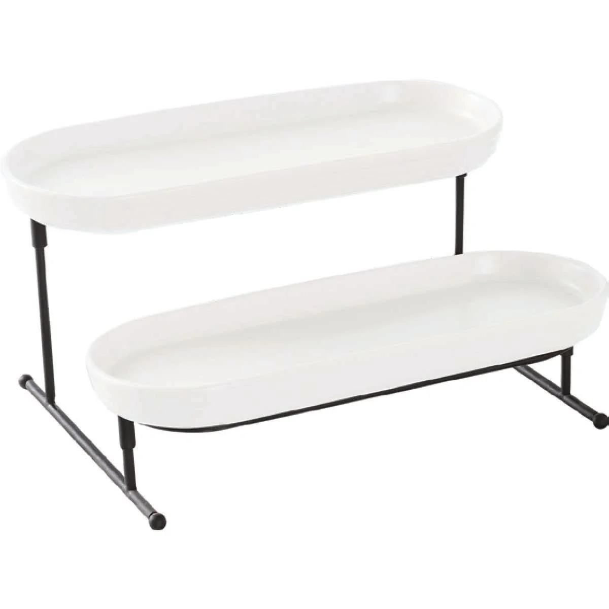 Natural A La Cuisine – 2 Tier Oval Plate With Rack Luxury