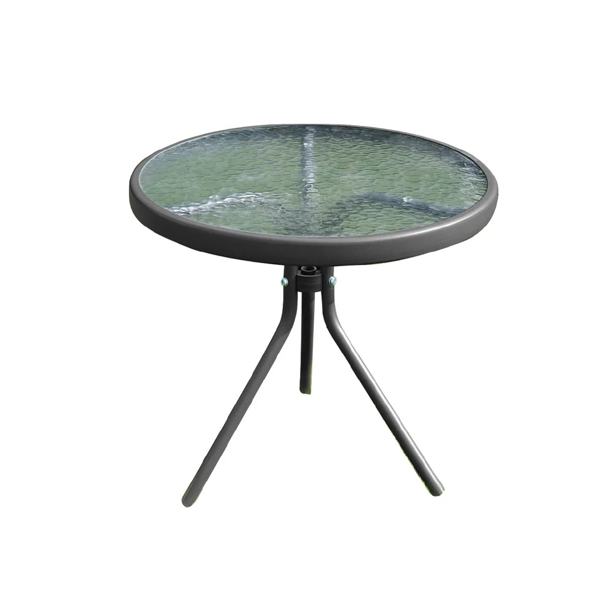 Excellent Round Steel Side Black Table With Tempered Glass Optimized