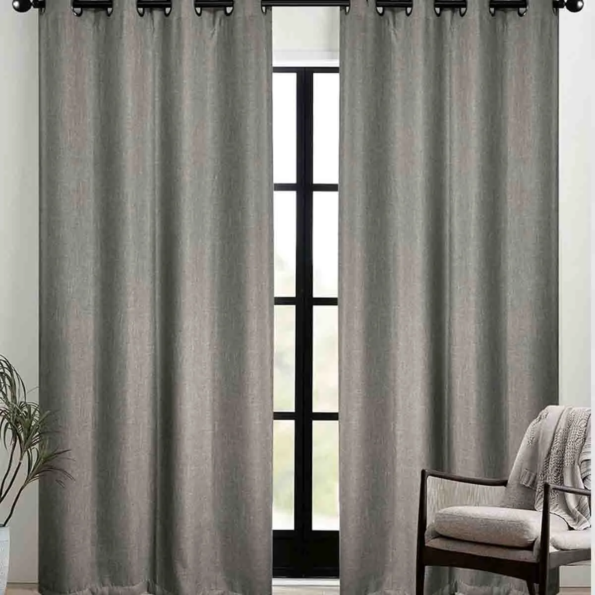 Solid Lauren Taylor 2 PK Faux Silk Grommet Panels Superior