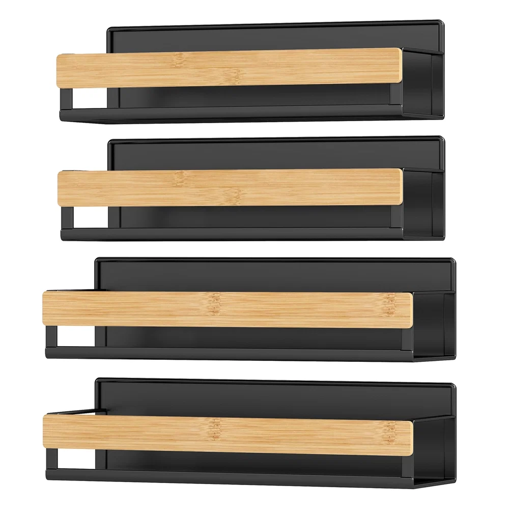 Genuine SONGMICS SONGMICS Magnetic Bamboo Spice Rack for Refrigerator Selected