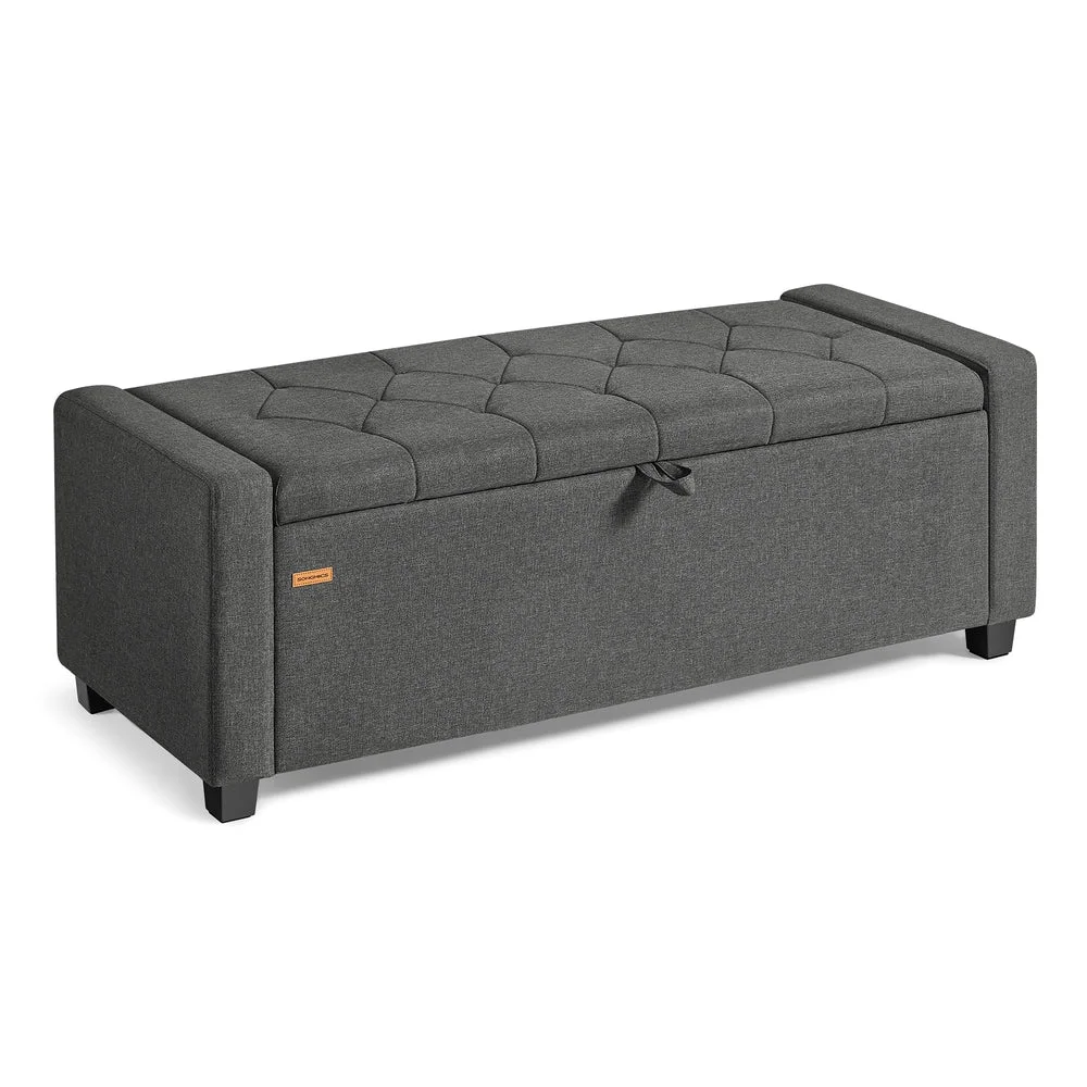 Luxury SONGMICS Linen storage ottoman bench for bedroom or living room Safe