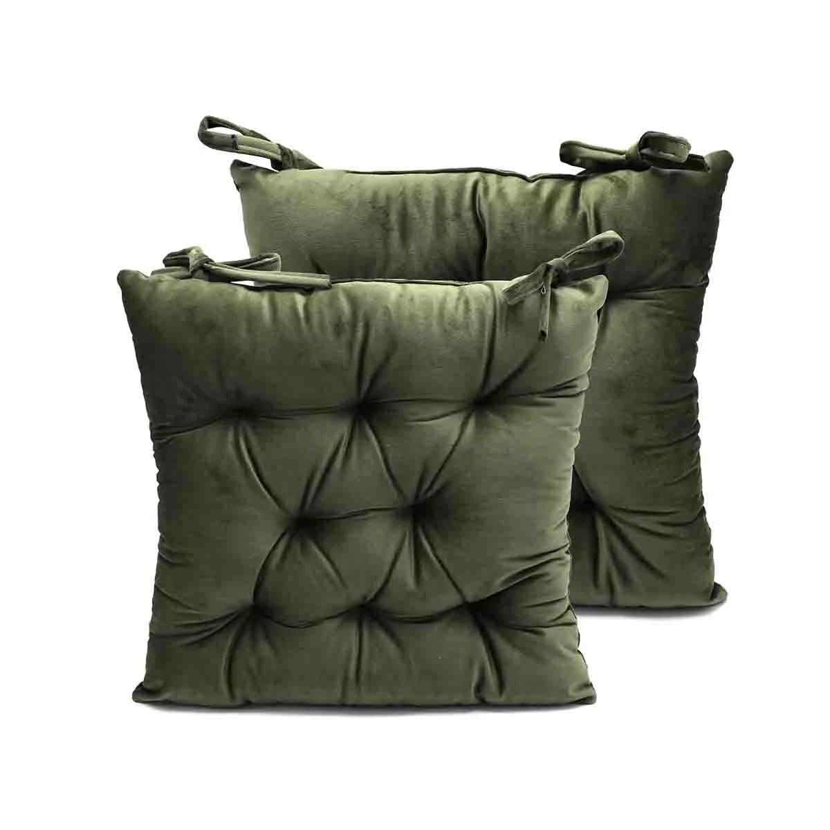 Classic Lauren Taylor – Waterproof velvet chair pad Khaki Contemporary