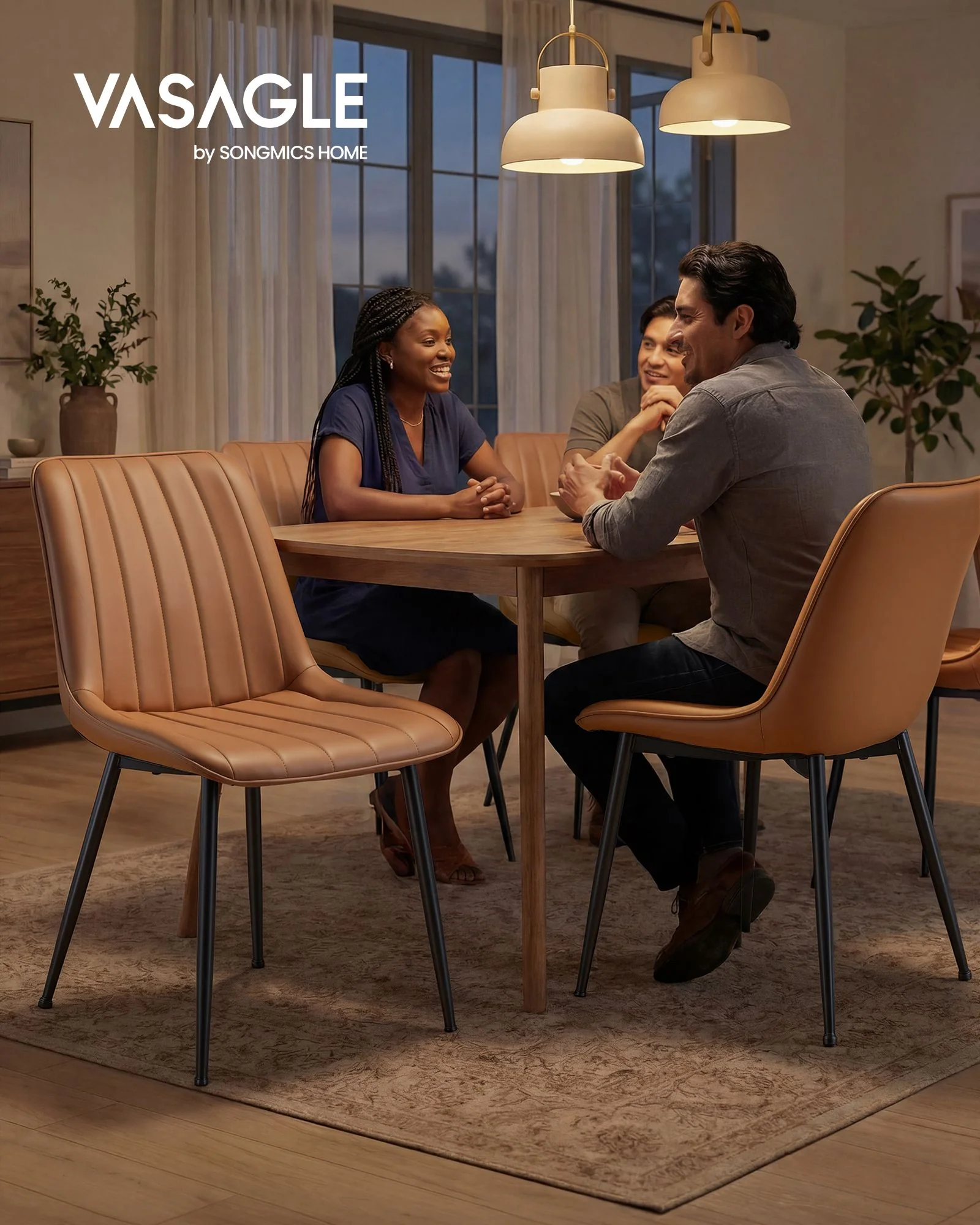 Durable VASAGLE Dining Chairs Upholstered Kitchen Chairs Consistent