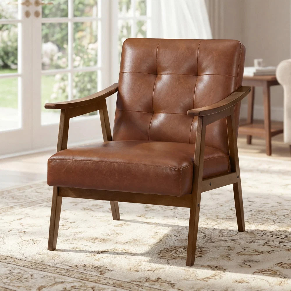 High-End VASAGLE PU leather accent chair for living room bedroom or office Premium Material