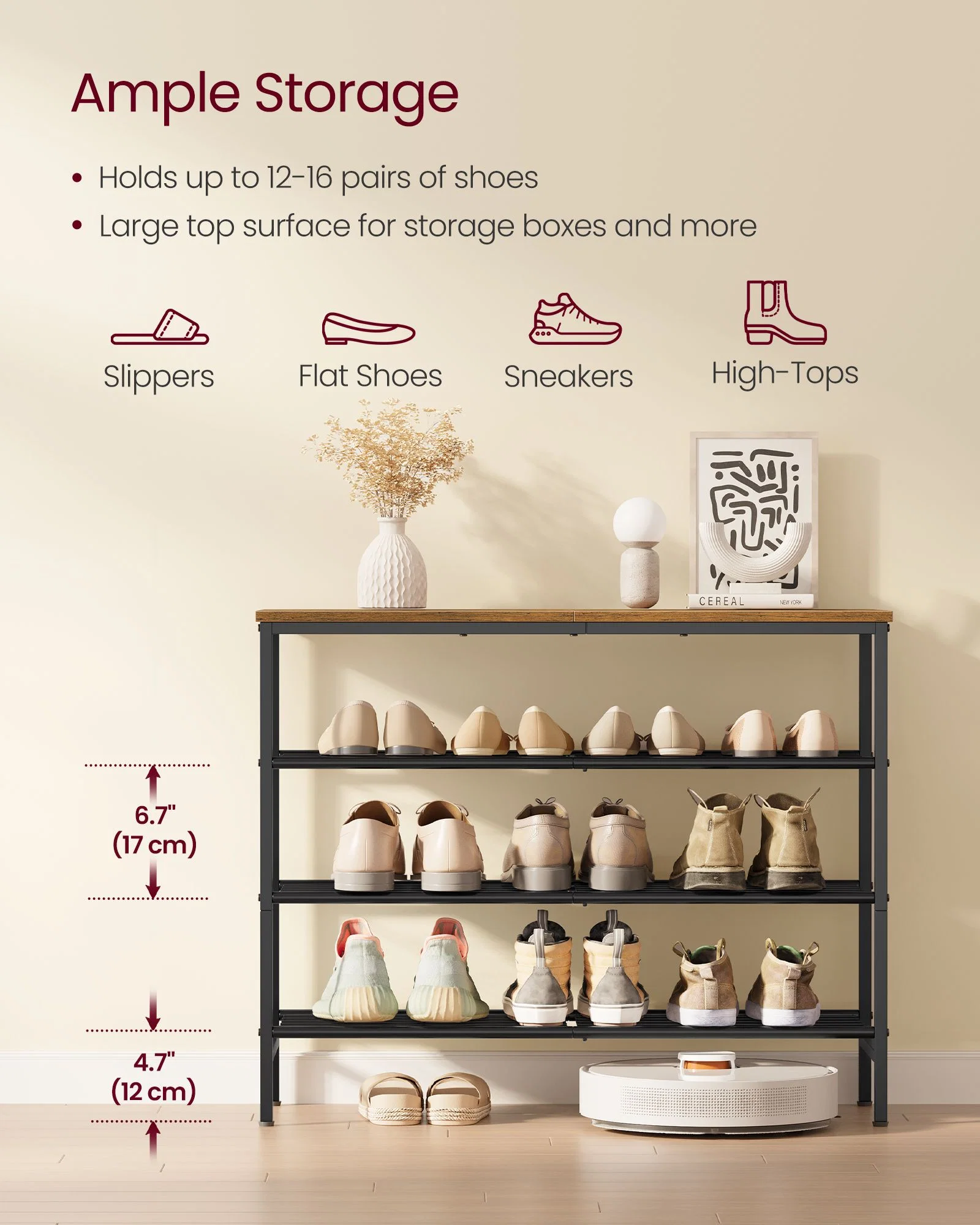 Fine Crafted VASAGLE VASAGLE Shoe Rack Shoe Storage Rack for Closet Entryway Living Room World-Class