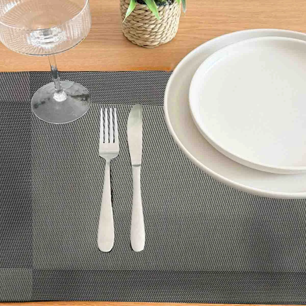 Sustainable Lauren Taylor – 4 PK Textilene Border Placemats Minimalist