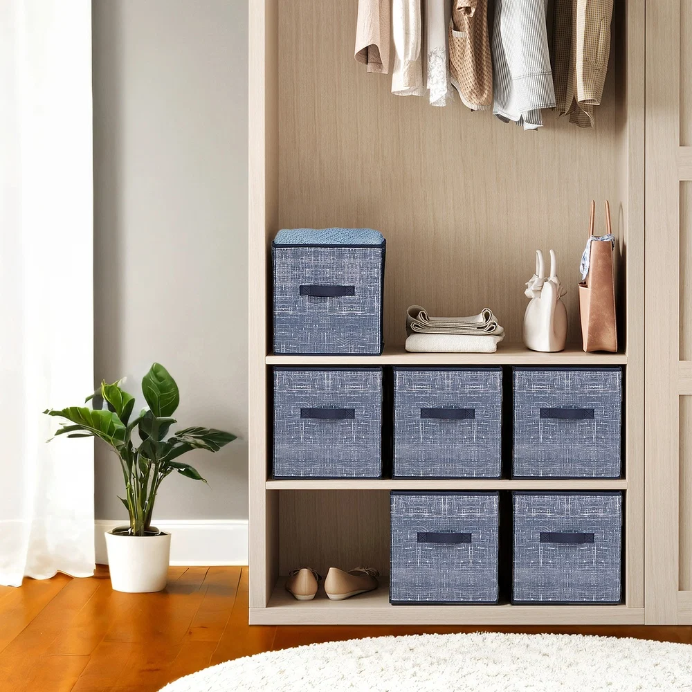Prestigious SONGMICS Non woven fabric storage cubes with handles for closet shelves Certified