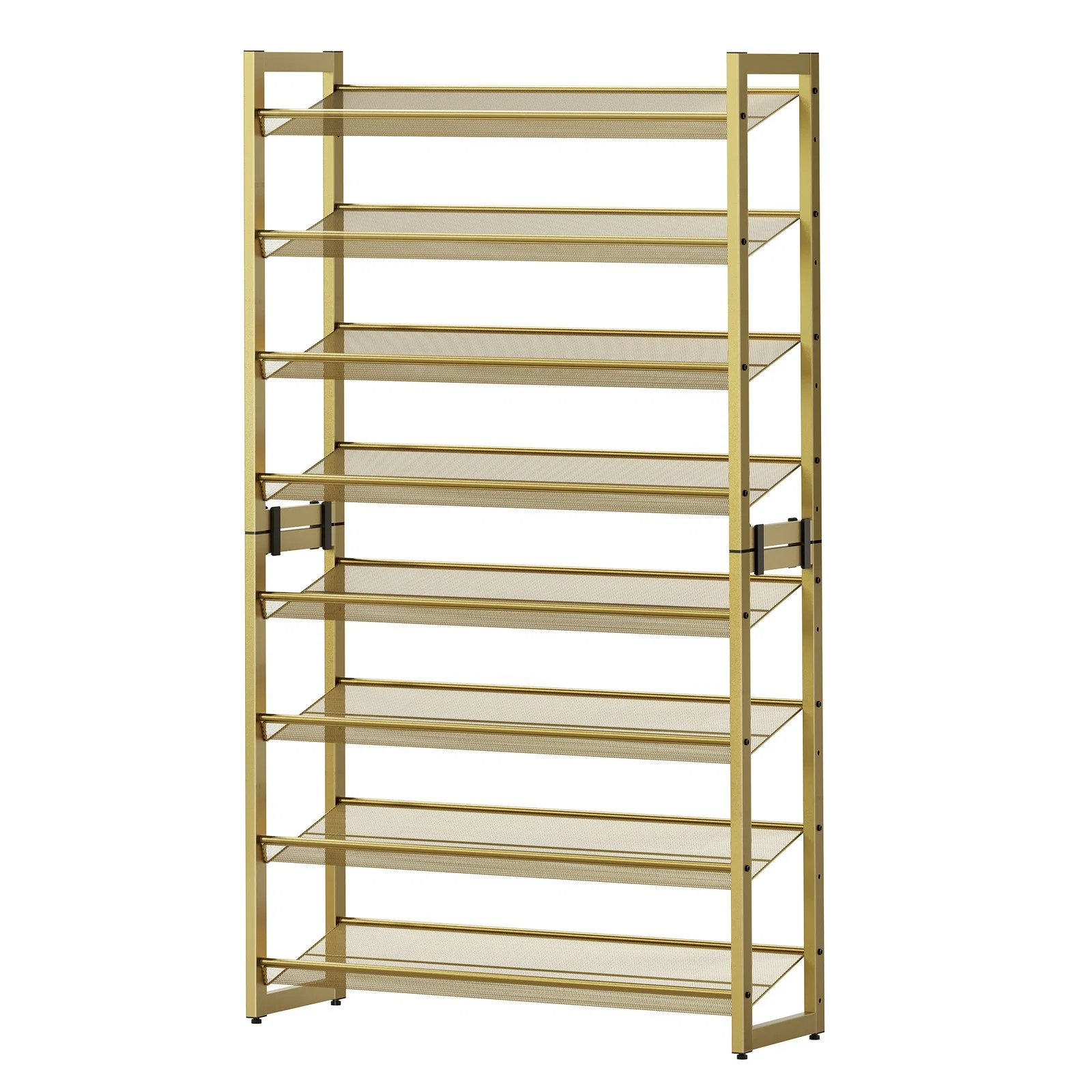 Reusable SONGMICS Metal shoe storage rack set with stackable adjustable shelves Easy-to-Use