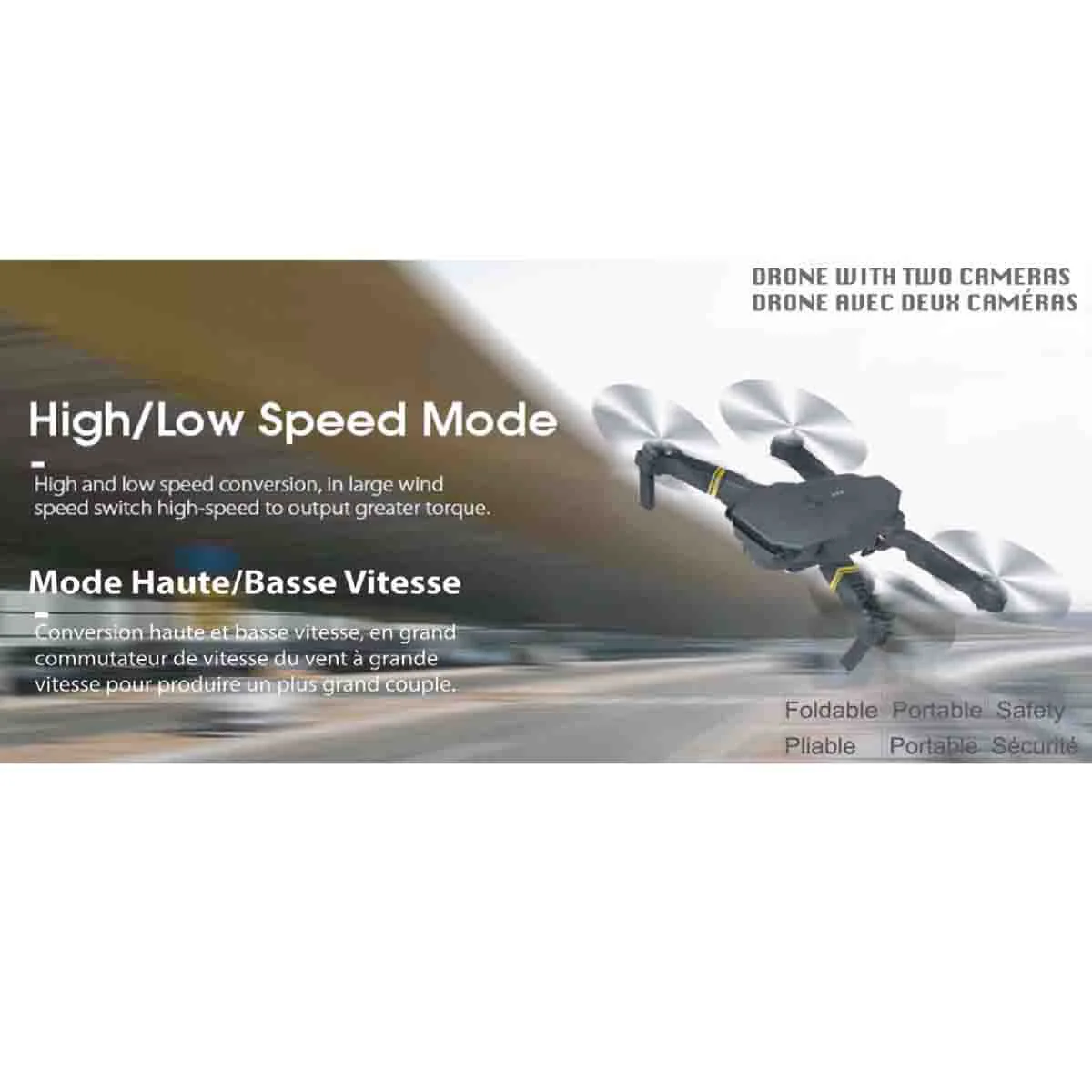 Advanced Wifi Control Foldable Drone With 2 Cameras Original
