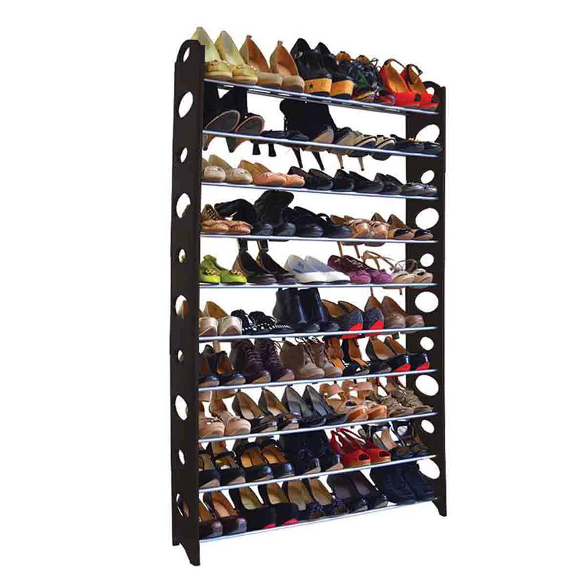Eco-Friendly Studio 707 – 50 Pair Shoe Rack Black Stylish