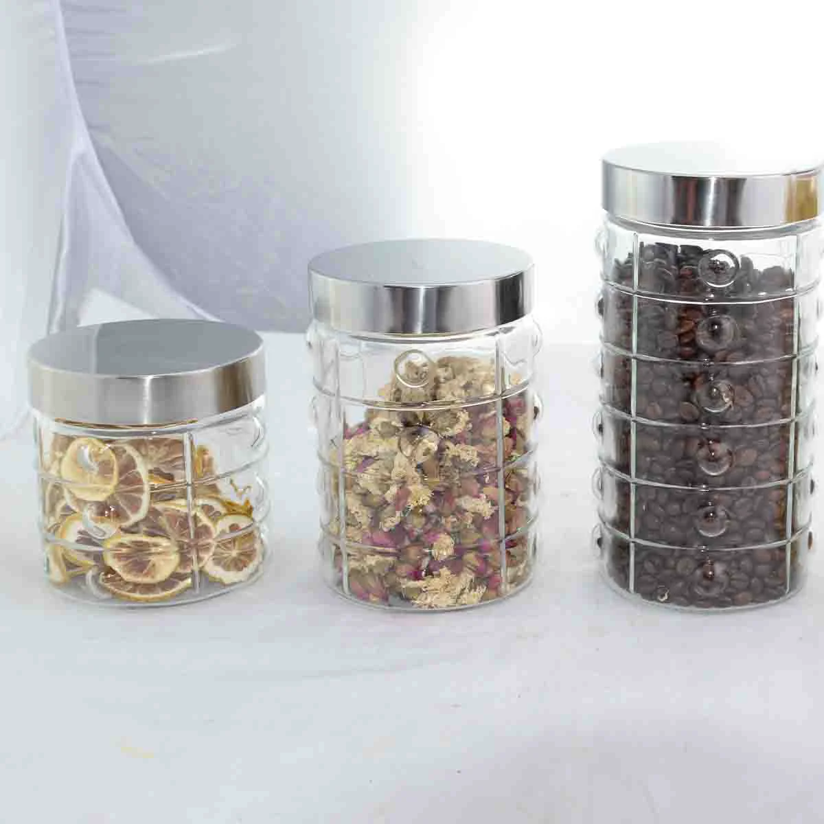 Recyclable A LA CUISINE – set of 3 glass storage jars Responsible