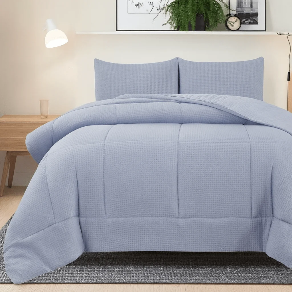 Durable 3 Pcs Waffle Comforter WILLIAM Refined