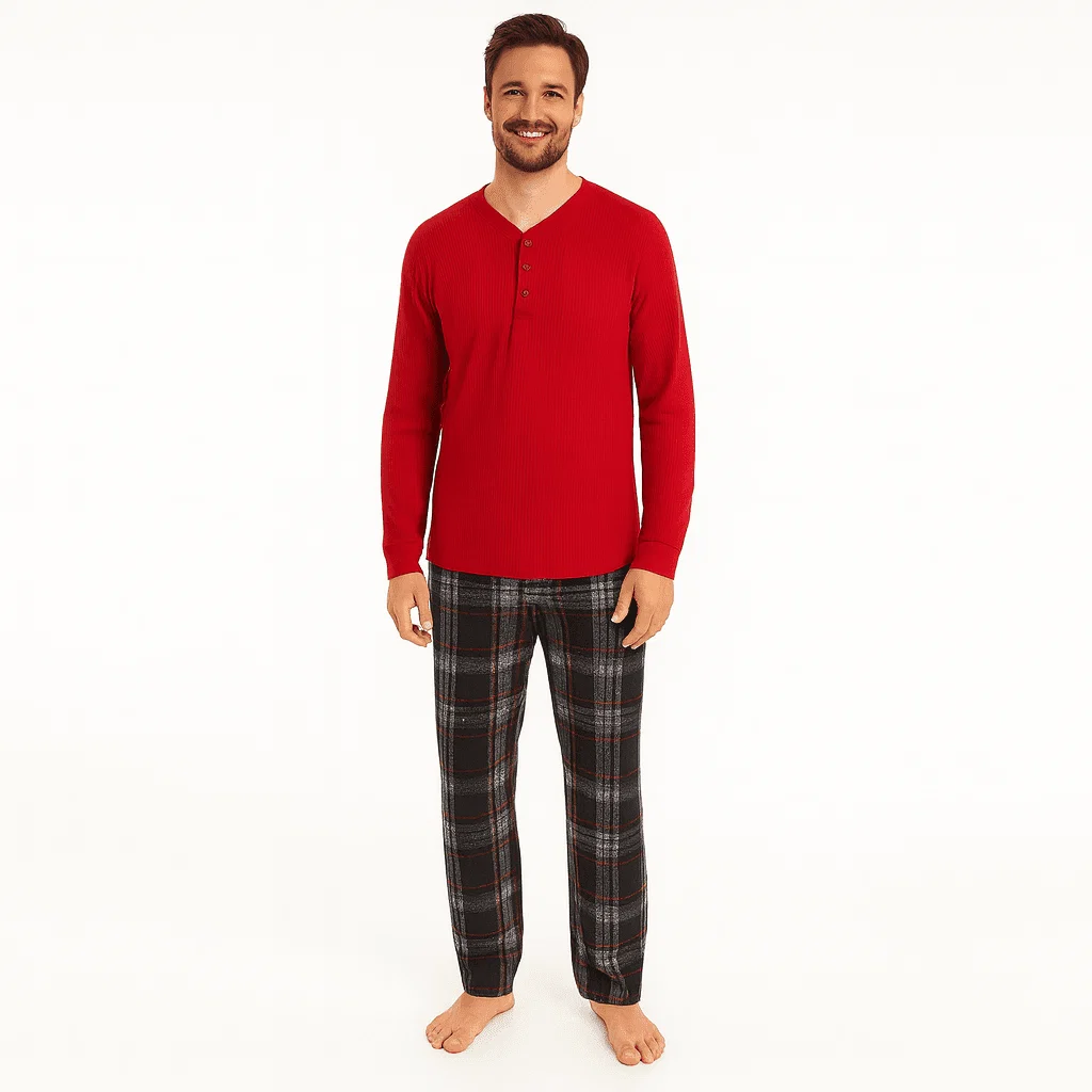 Efficient Plaid Flannel Pyjama 2pc Set World-Class