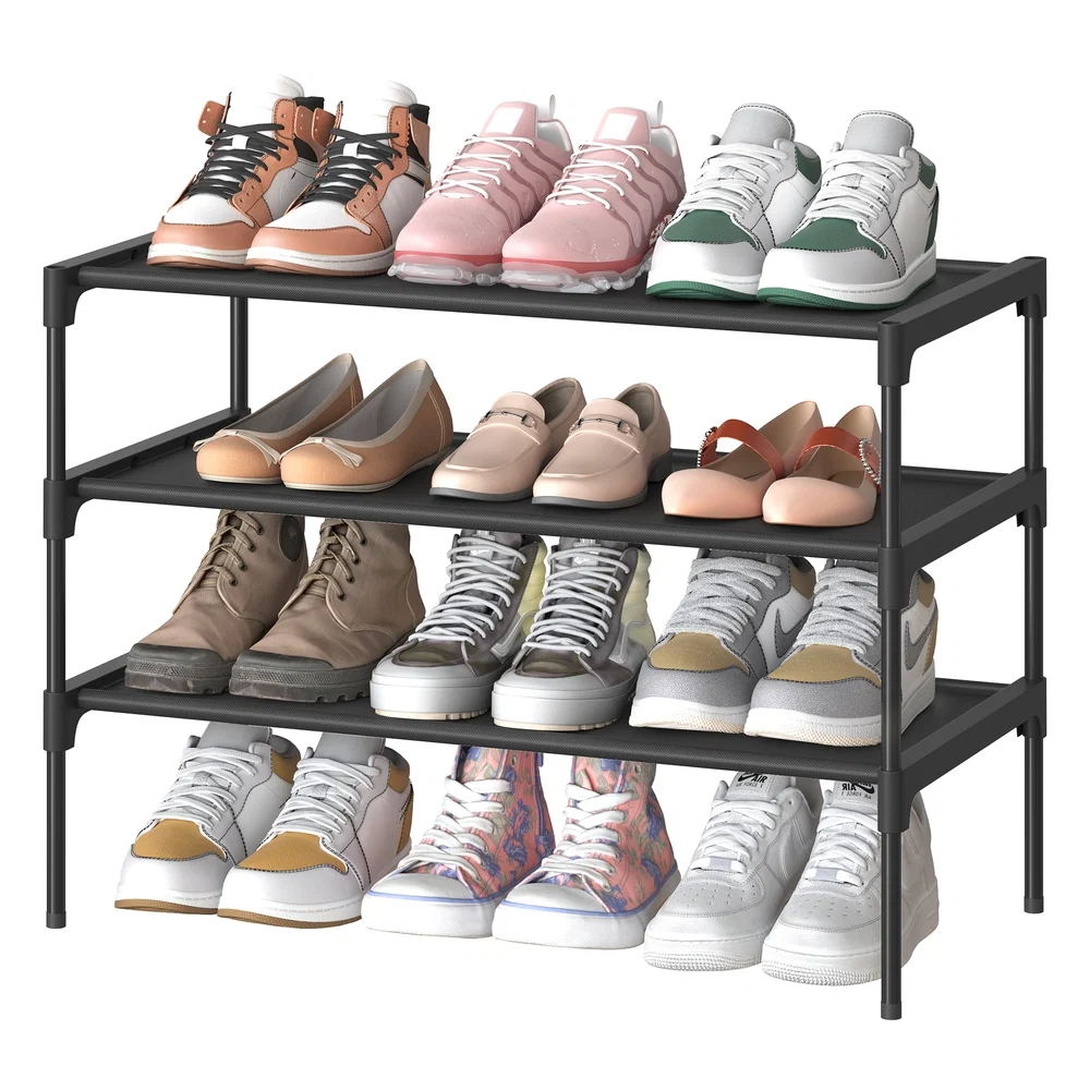 Clean SONGMICS SONGMICS Shoe Rack 3-Tier Shoe Storage Organizer Space-Saving 11.6 x 24.5 x 21 Inches Entryway Prestigious