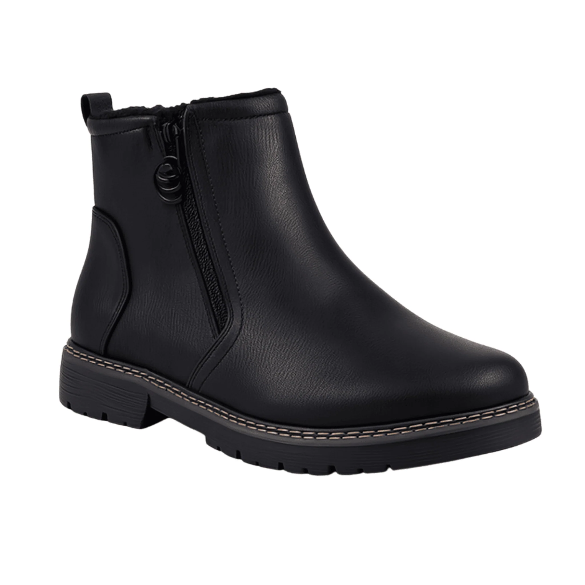 Verified Classic Black Ankle Boots with Side Zipper Long-Lasting