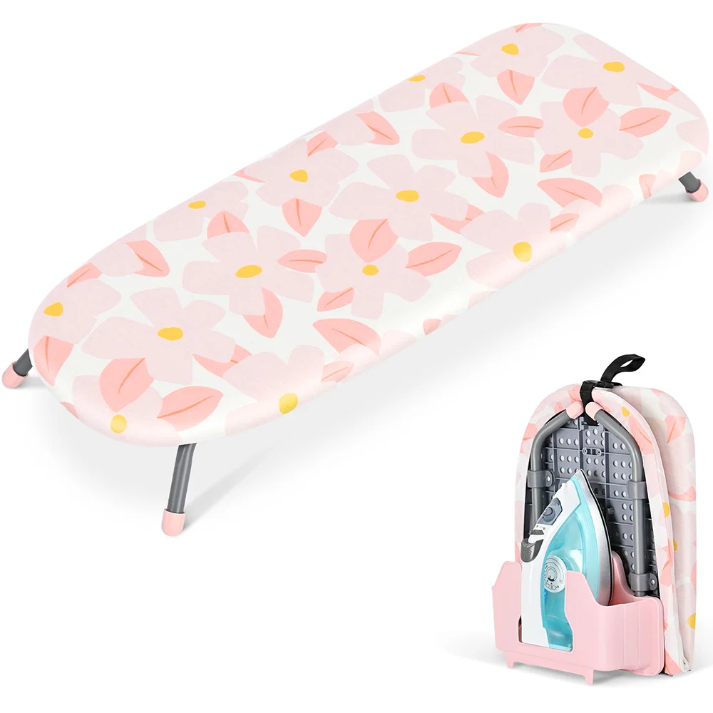 Selected KK KINGRACK Ironing Board Small Tabletop Ironing Board with Iron Holder Foldable amp Space-Saving Pink P1232D5-16P Efficient