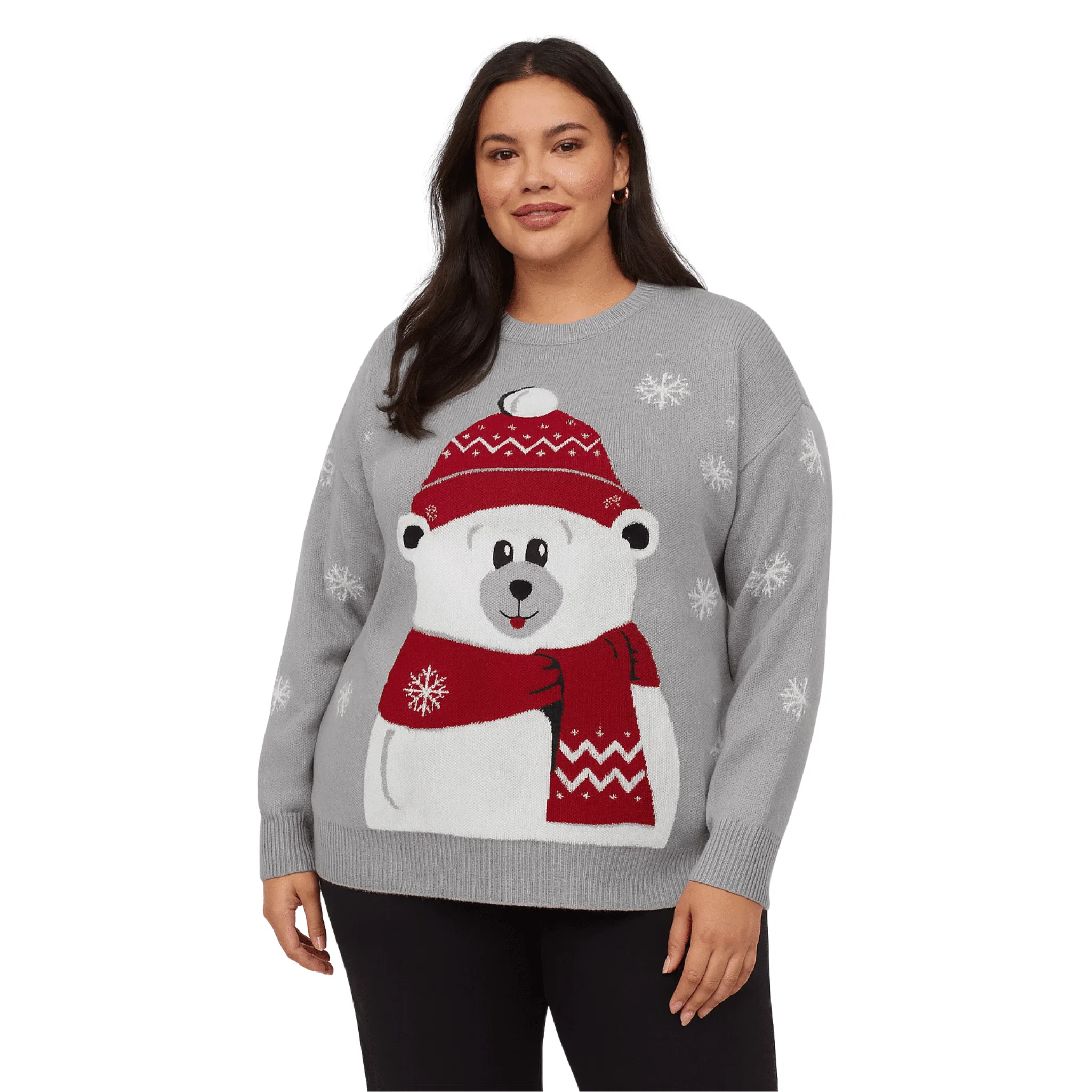 Natural Plus Size Festive Holiday Sweater Collection High-Grade
