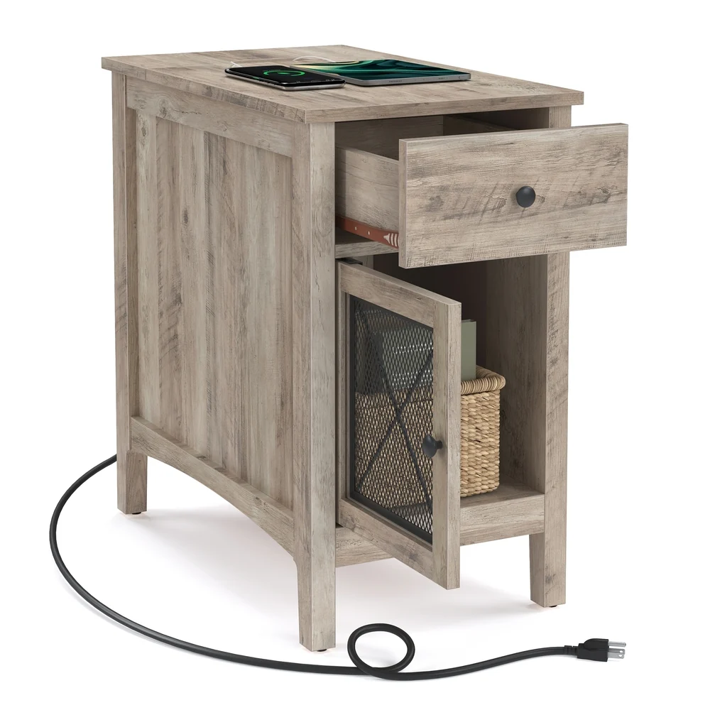 Proven VASAGLE Side Table with USB Ports and Outlets Environmentally Friendly