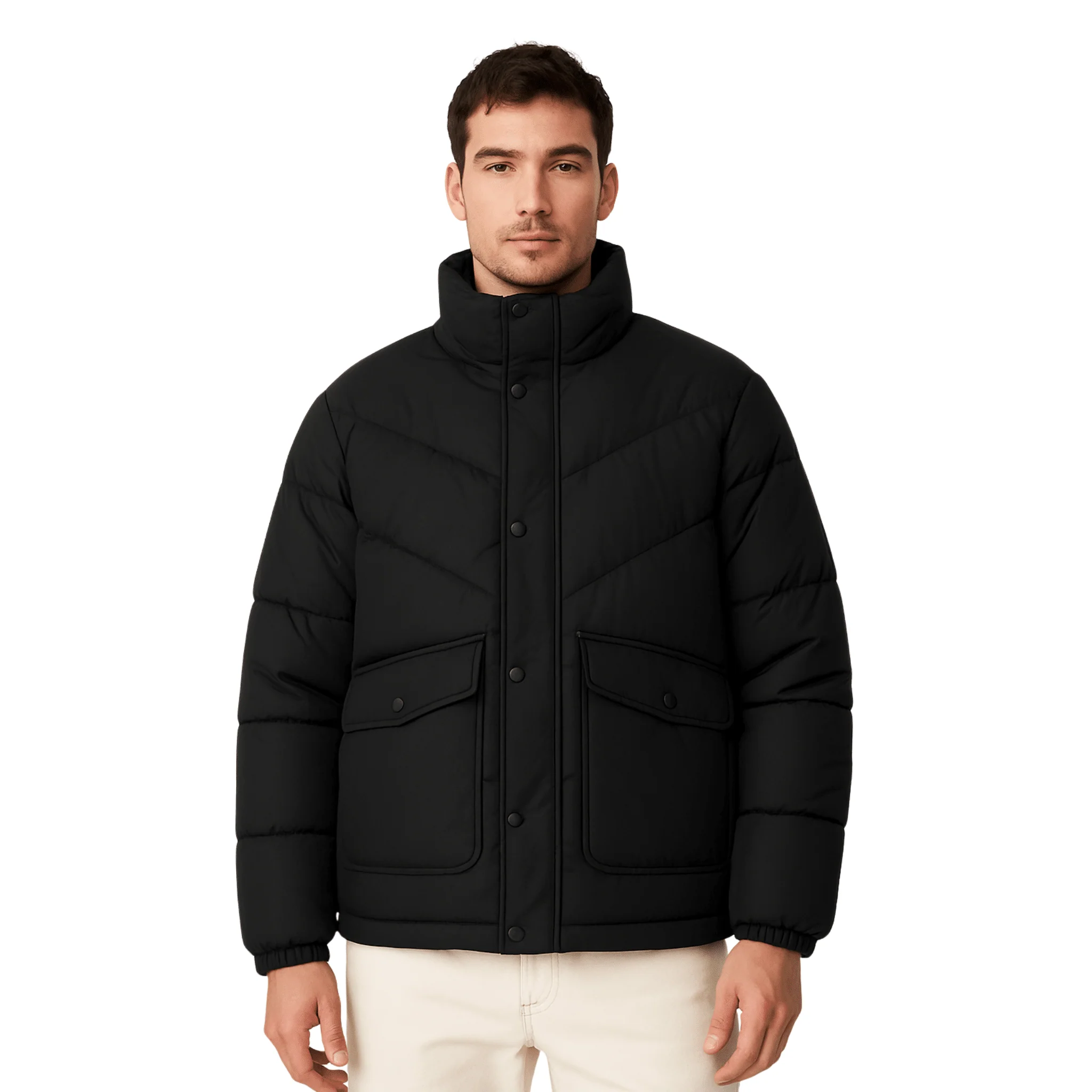 High-Grade Quilted Puffer Jacket with High Collar Next-Generation
