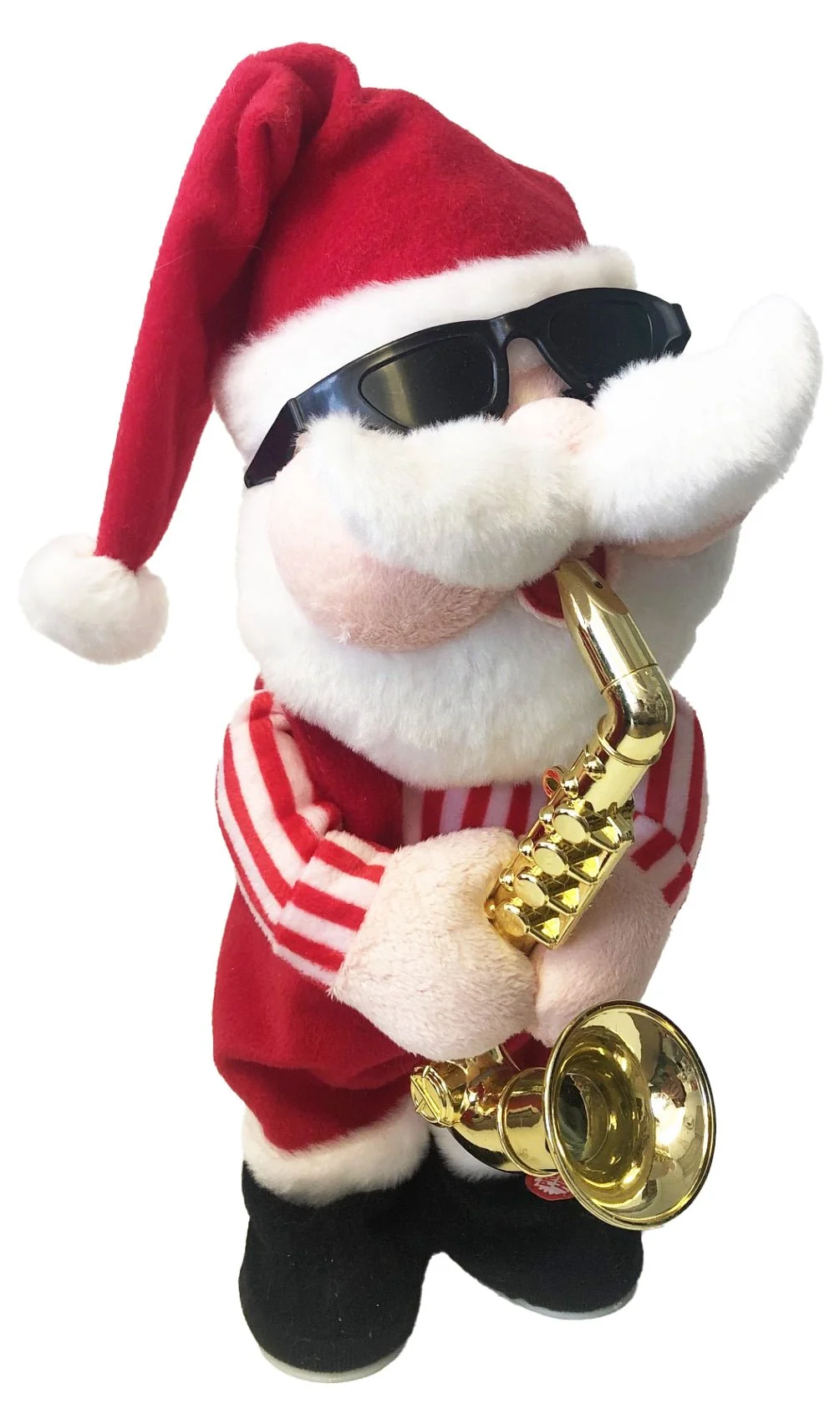 Refined Animated Santa Playing the Saxophone Minimalist