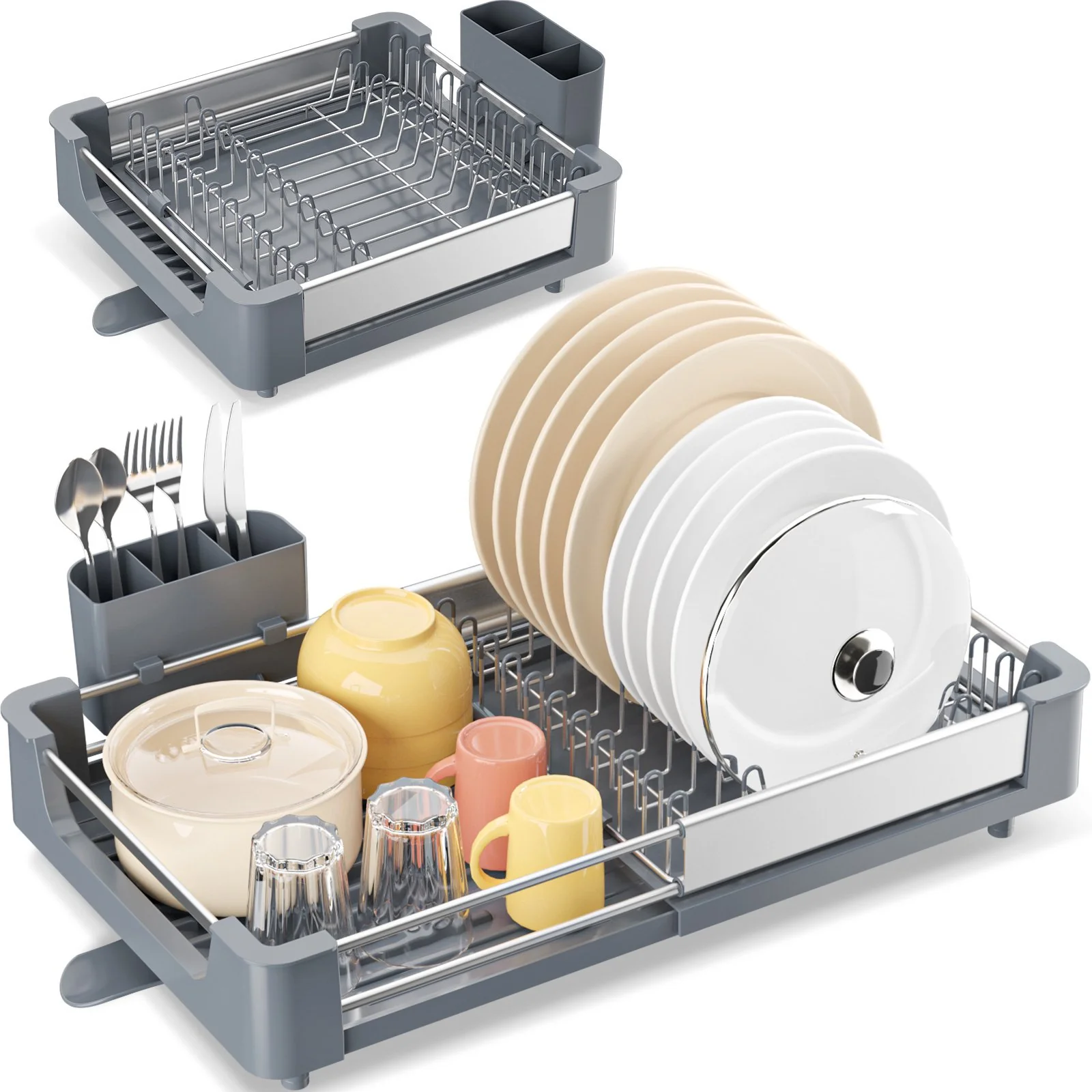 Efficient KK Kingrack Aluminum Extendable Dish Drying Rack WK810415 Trendy