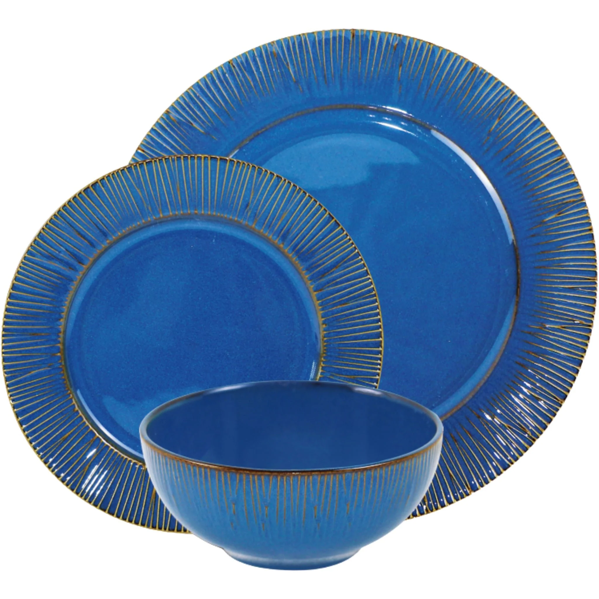 Practical AQUAMARINE – 12 Piece Dinner Sets Stoneware Reactive Solid