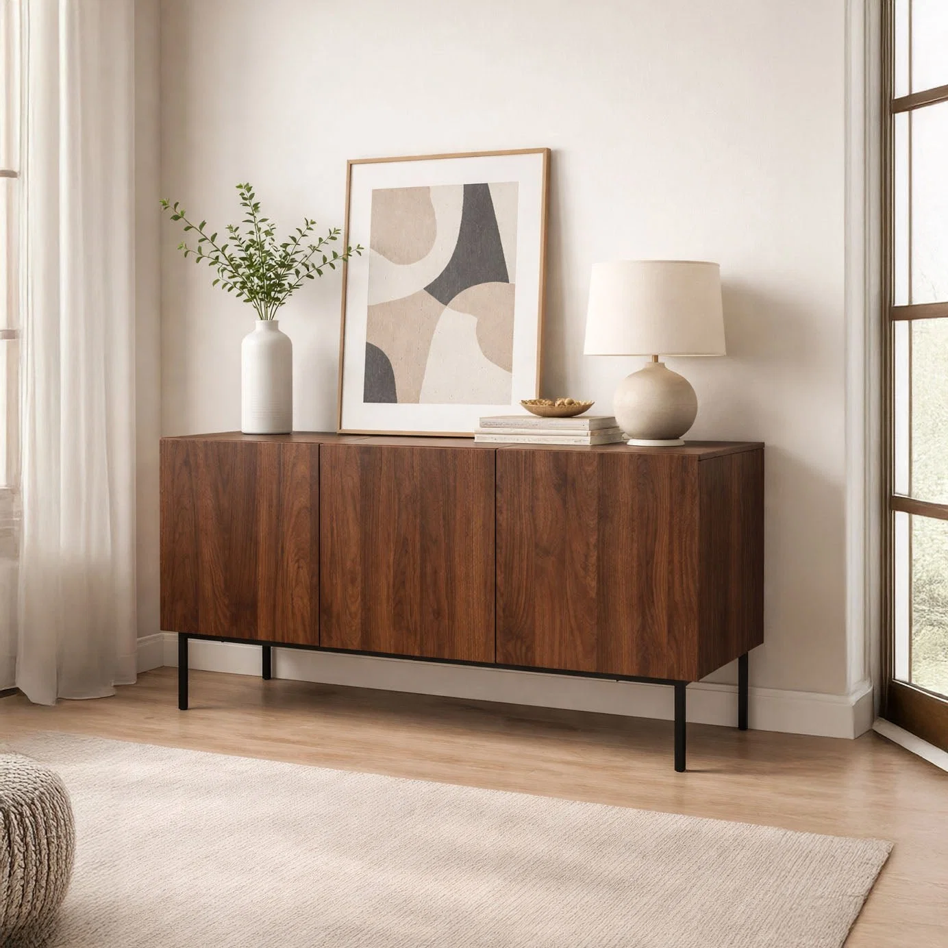 Convenient 3-Door Sideboard Soft