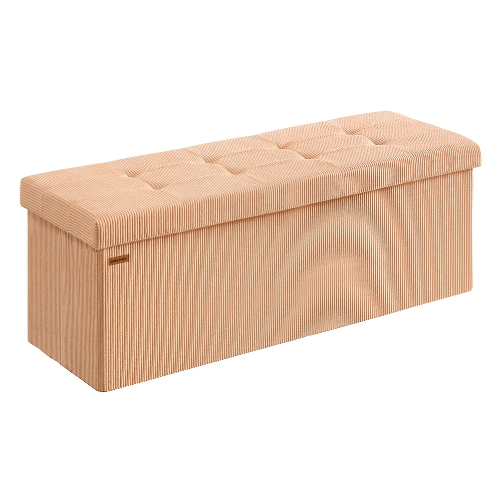 Clean SONGMICS MAZIE Collection – Foldable storage ottoman bench with foot rest Modern