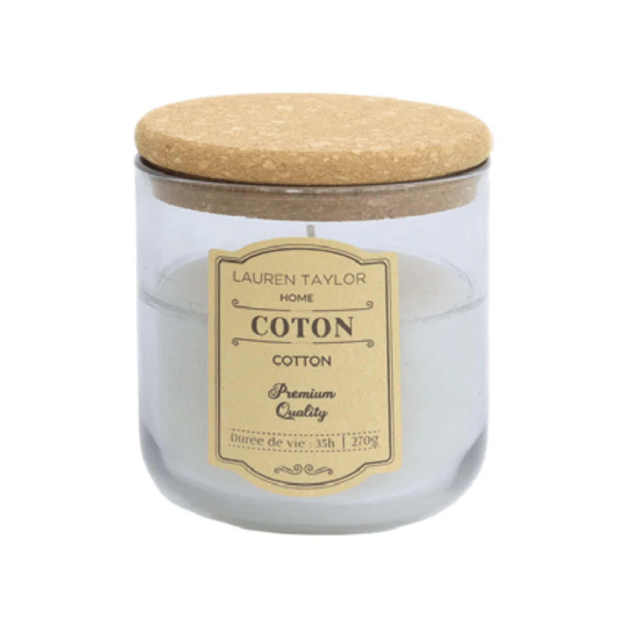 Selected Cotton Scented Glass Candle with Cork Lid Professional