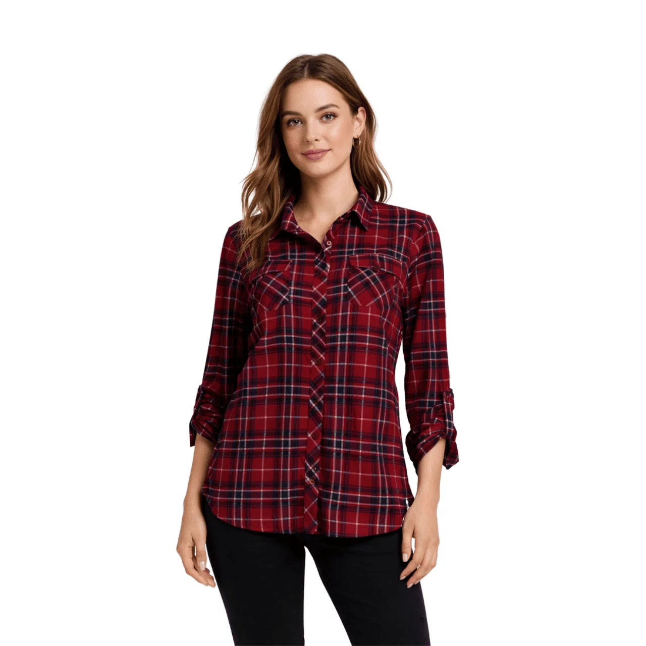 Long-Lasting Classic Red Plaid Button-Down Shirt Exclusive