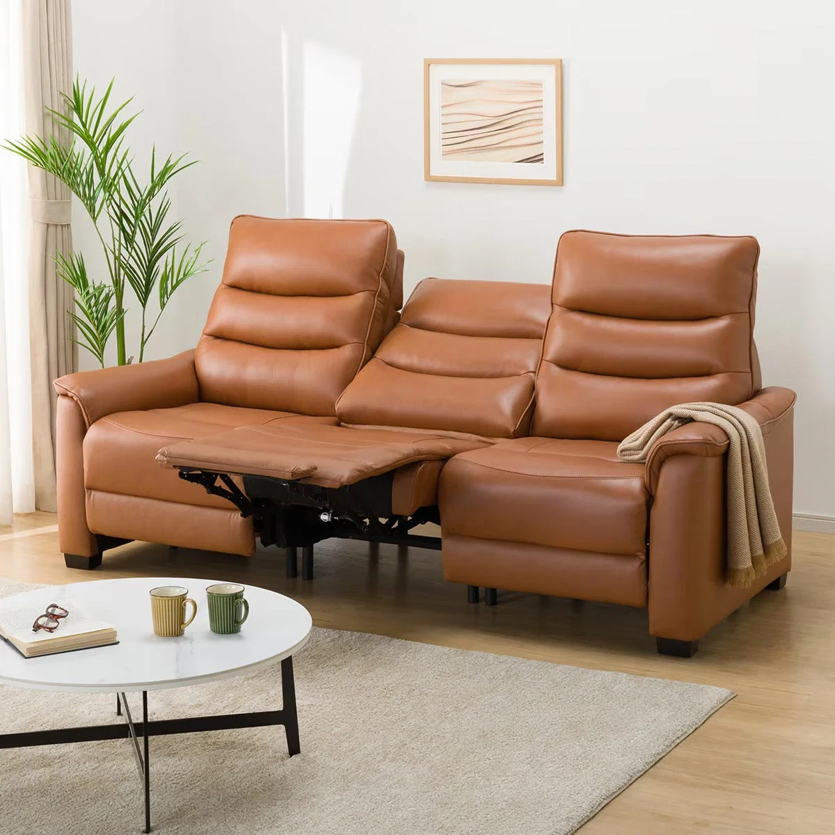 Official 3 ELECTRIC 3P SOFA N-BELIEVA 3 TK-LEATHER BR Outstanding