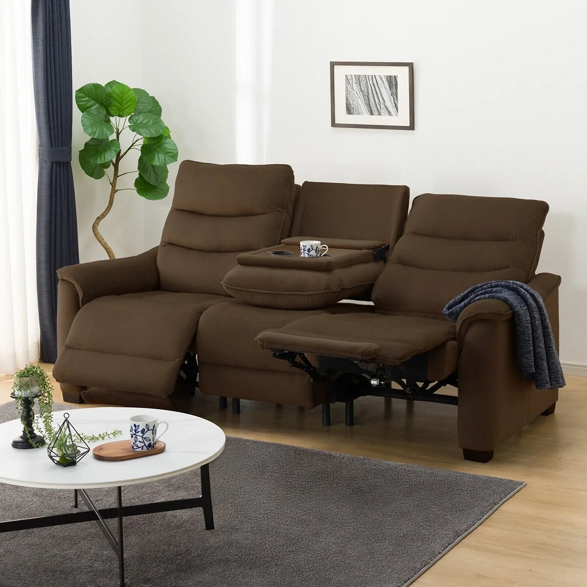 Stylish 3P ELECTRIC SOFA N-BELIEVA 3 MICROFIBER BR Certified