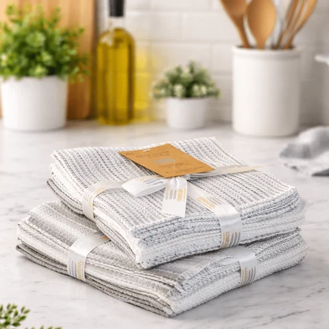 Enhanced Striped Cotton Dishcloths – 6 Pack Smooth