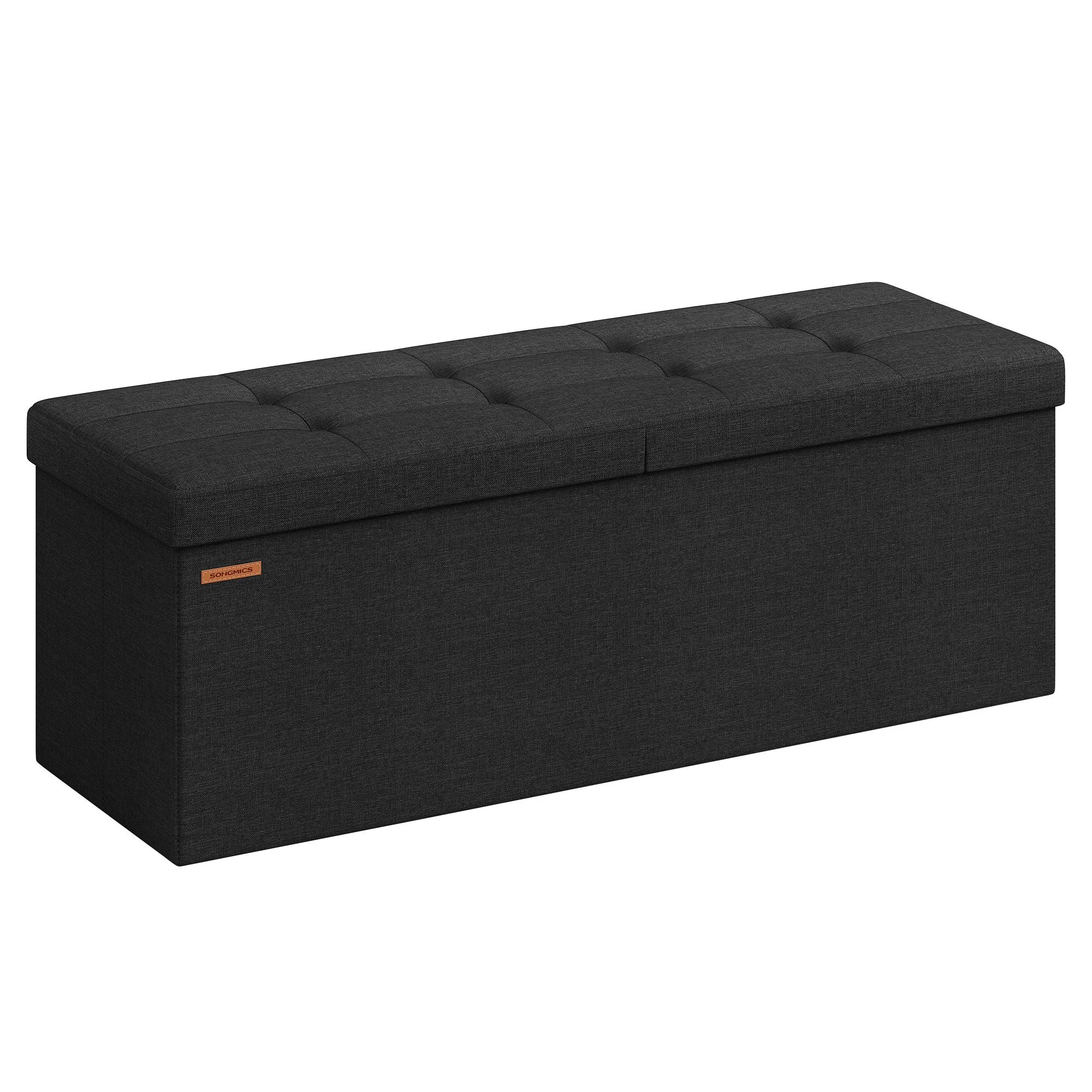 Original Design SONGMICS SONGMICS 110 cm Storage Ottoman Foldable Storage Bench with Flipping Lid 300 kg Load Capacity for Entryway Living Room Superior