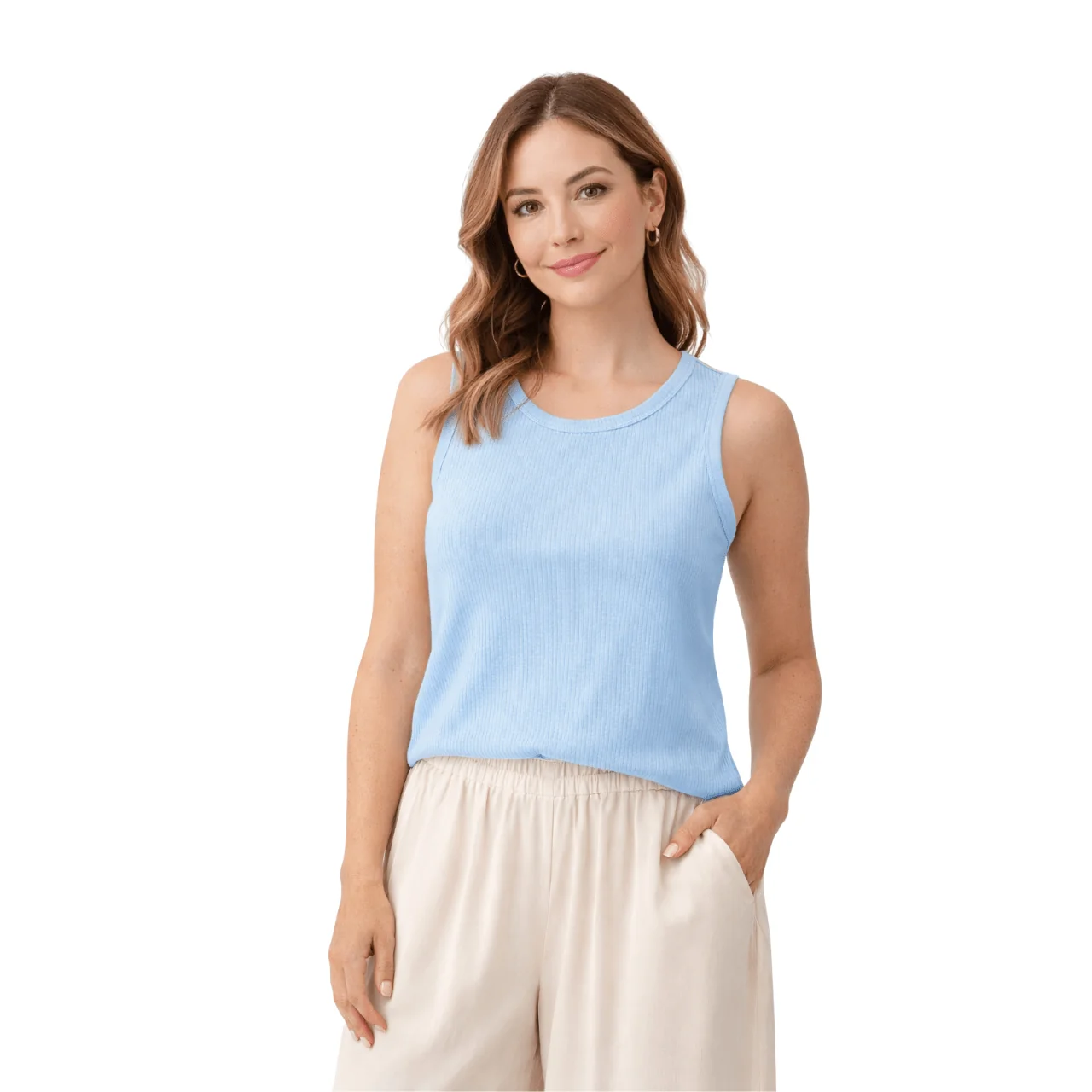 Advanced Ribbed Sleeveless Essential Tank Top Comfortable