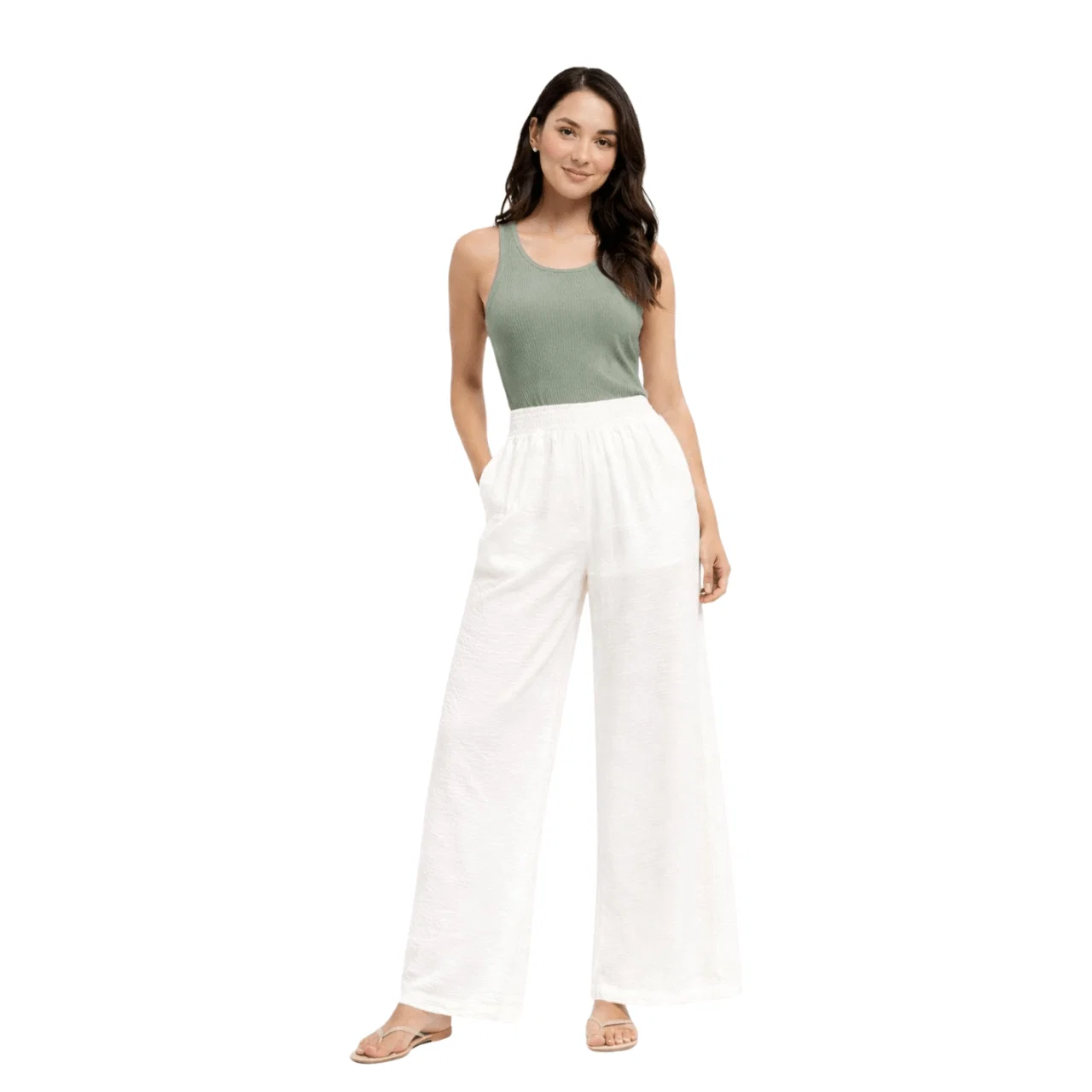 Exclusive Lightweight Wide-Leg Pants with Elastic Waist Advanced