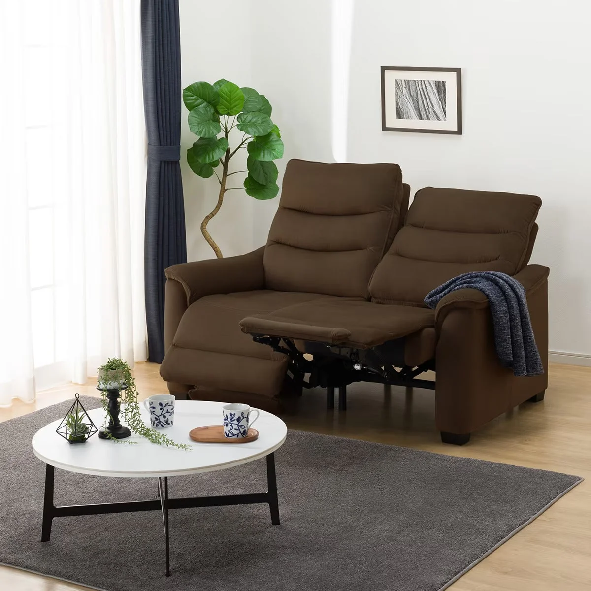 High-End 2P ELECTRIC SOFA N-BELIEVA 3 MICROFIBER BR Professional