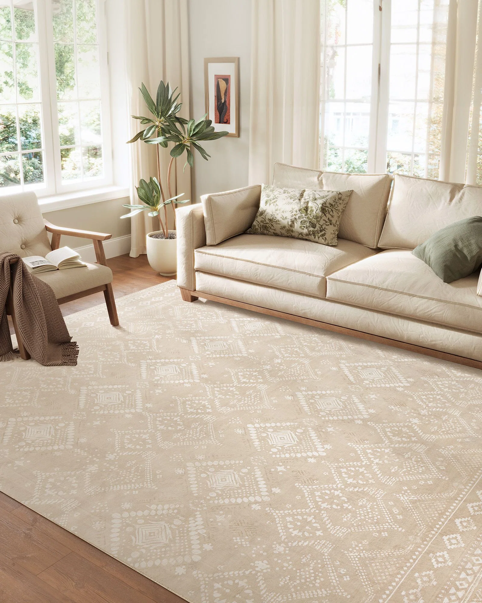 Proven SONGMICS HOME SONGMICS HOME Area Rug 8×10 ft Rug for Bedroom Non-Slip Carpet Home Decor for Living Room Machine Washable Sustainable