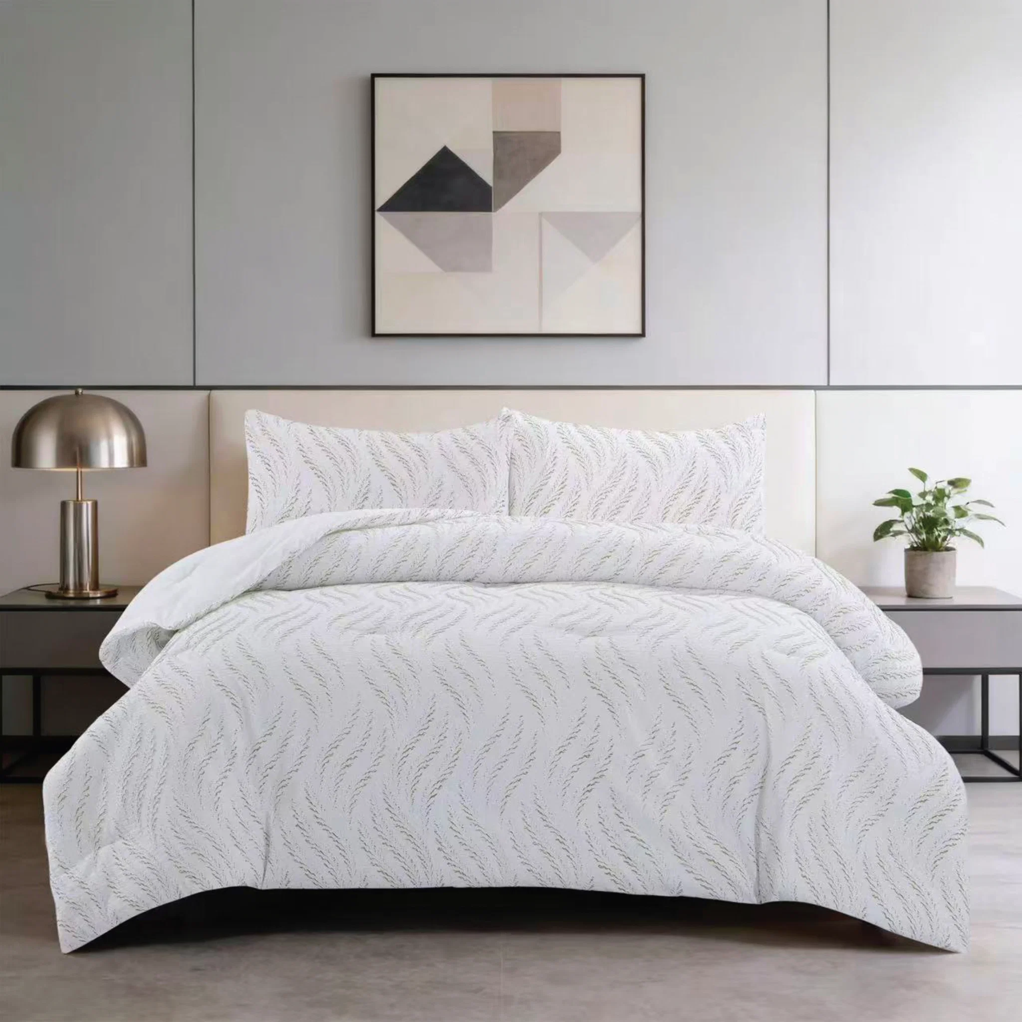 Superior JACQUARD LOTUS 3-Piece Comforter Set Authentic
