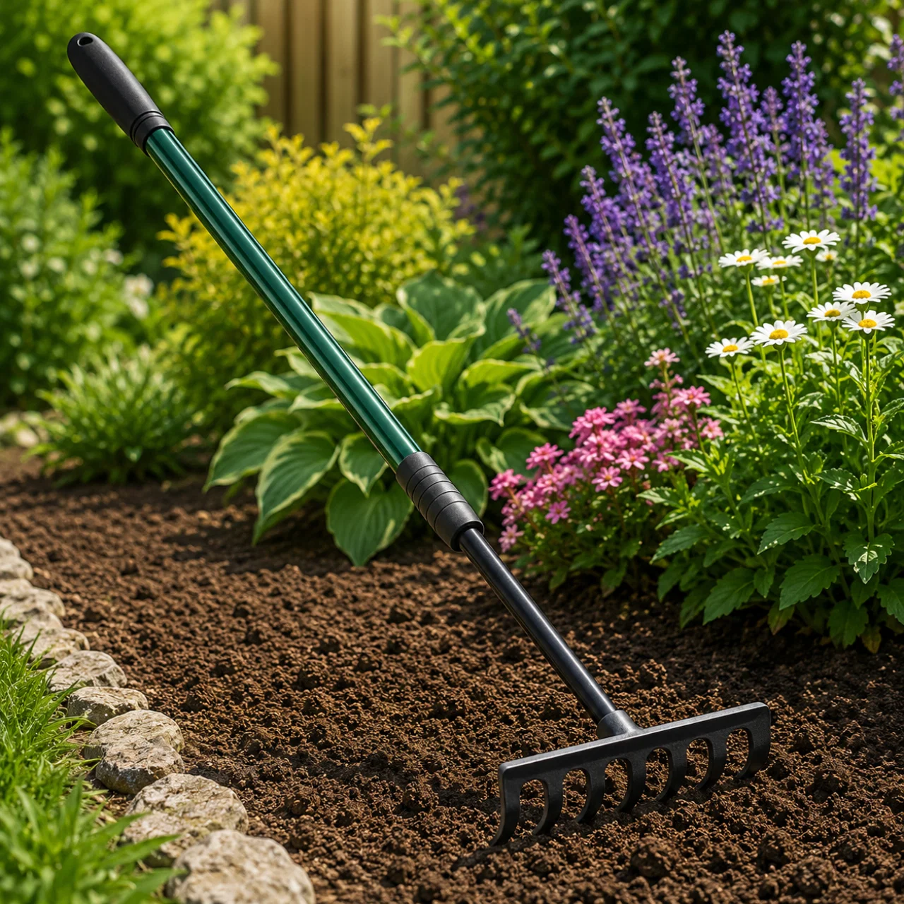 Premium Material Telescopic Five-Tine Garden Rake – Adjustable Cultivating and Soil Preparation Tool Innovative