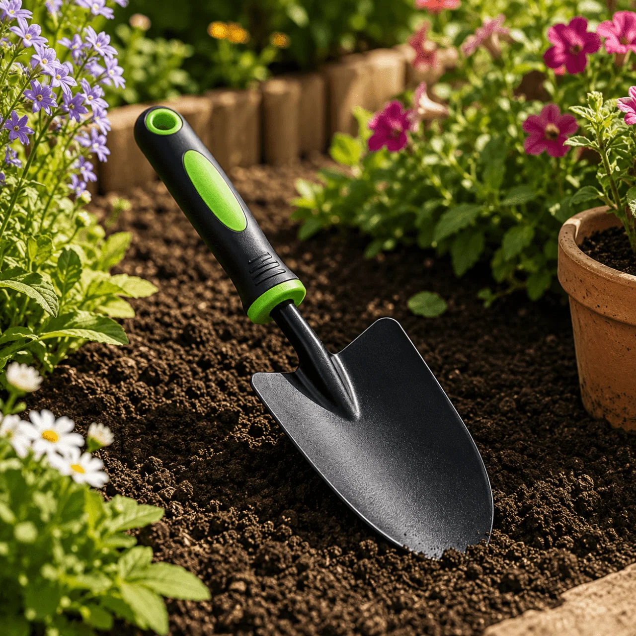 Quality Wide Garden Shovel with Two-Tone Handle – Hand Trowel for Planting and Digging Specialty