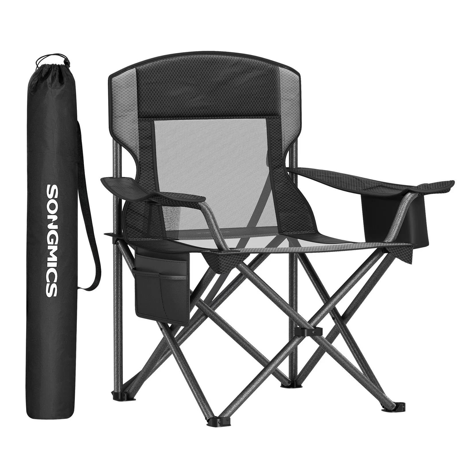 Optimized SONGMICS Folding Camping Chair with Adjustable Armrests Trusted