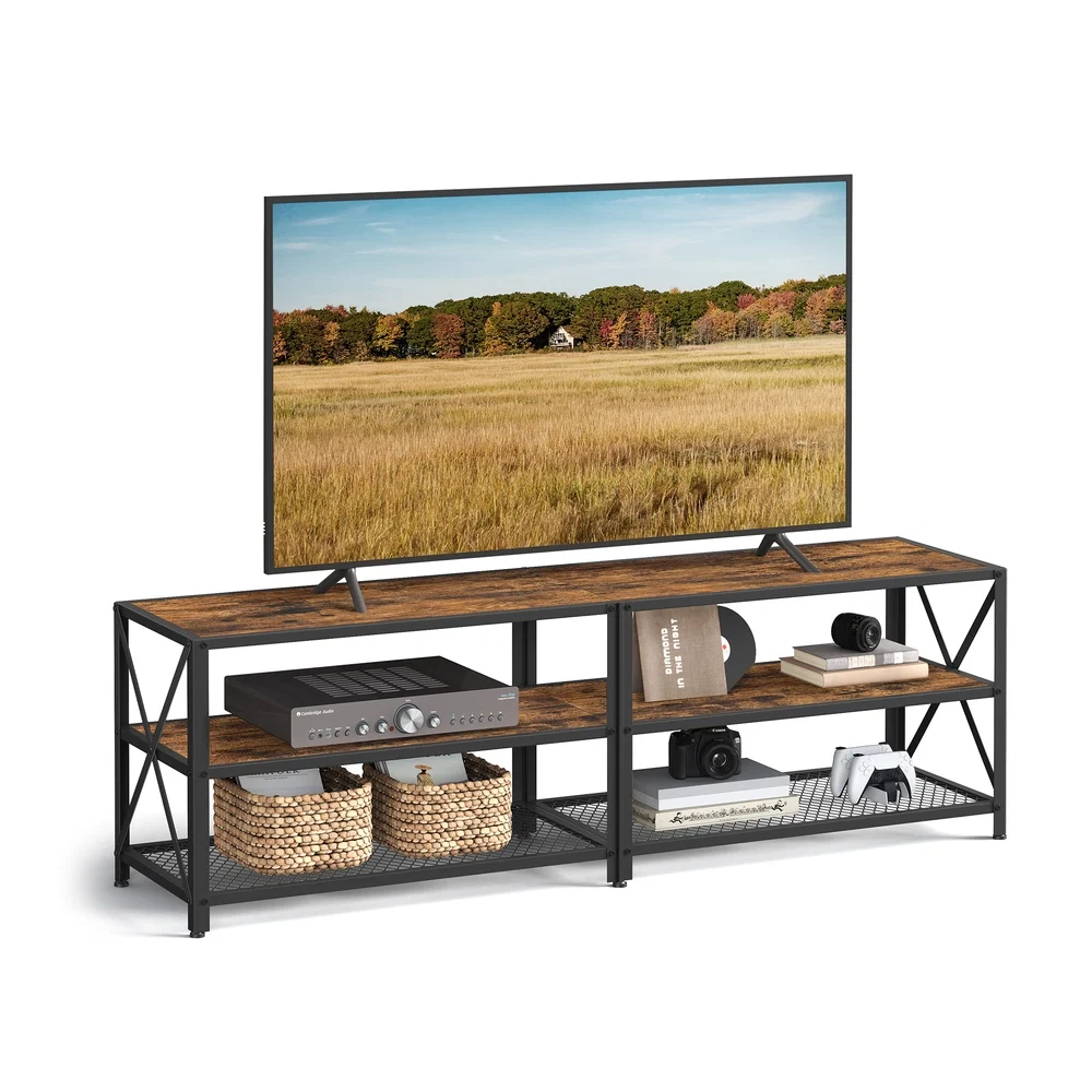 Sophisticated VASAGLE VASAGLE TV Stand TV Console for T Up to 75 Inches TV Table 70.1 Inches Width TV Cabinet with Storage Shelves Effective