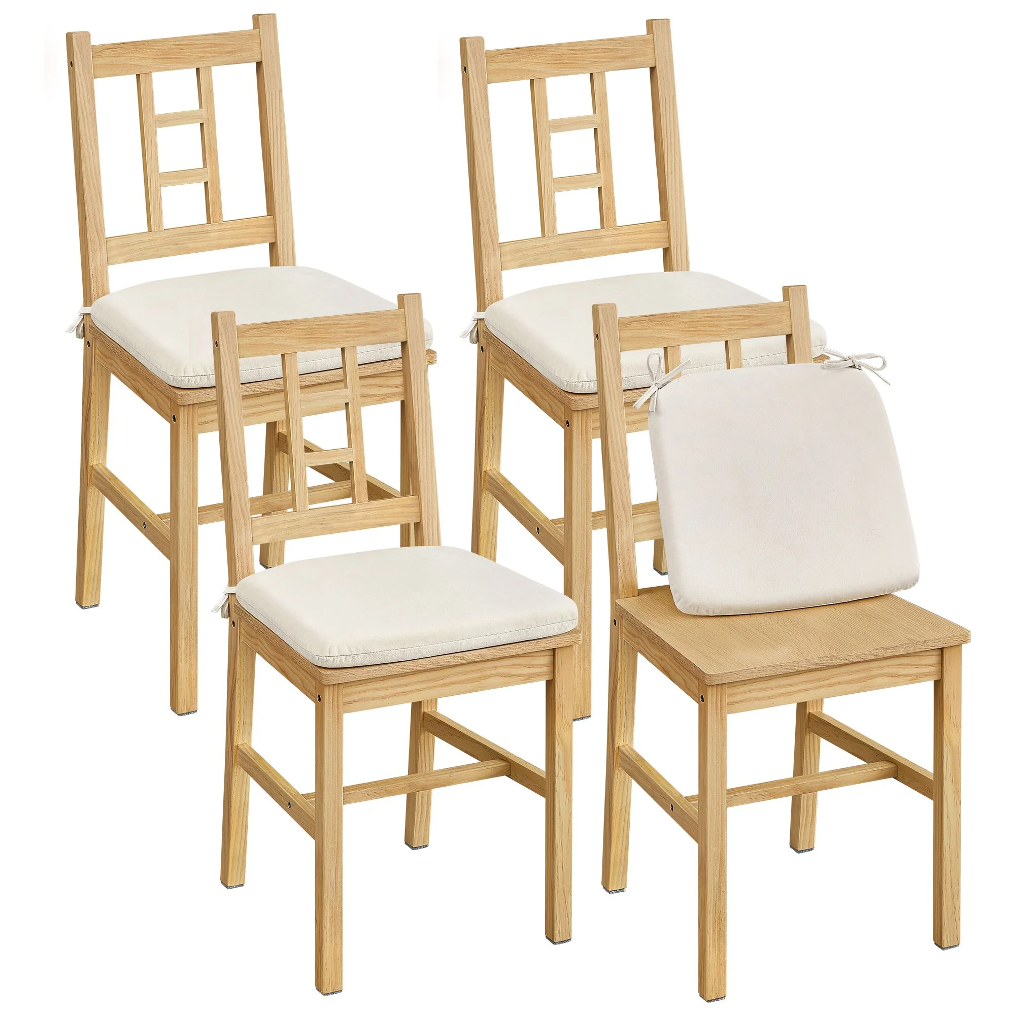 Genuine VASAGLE VASAGLE Dining Chairs Set of 4 Kitchen and Dining Room Chairs Dinner Chairs Efficient