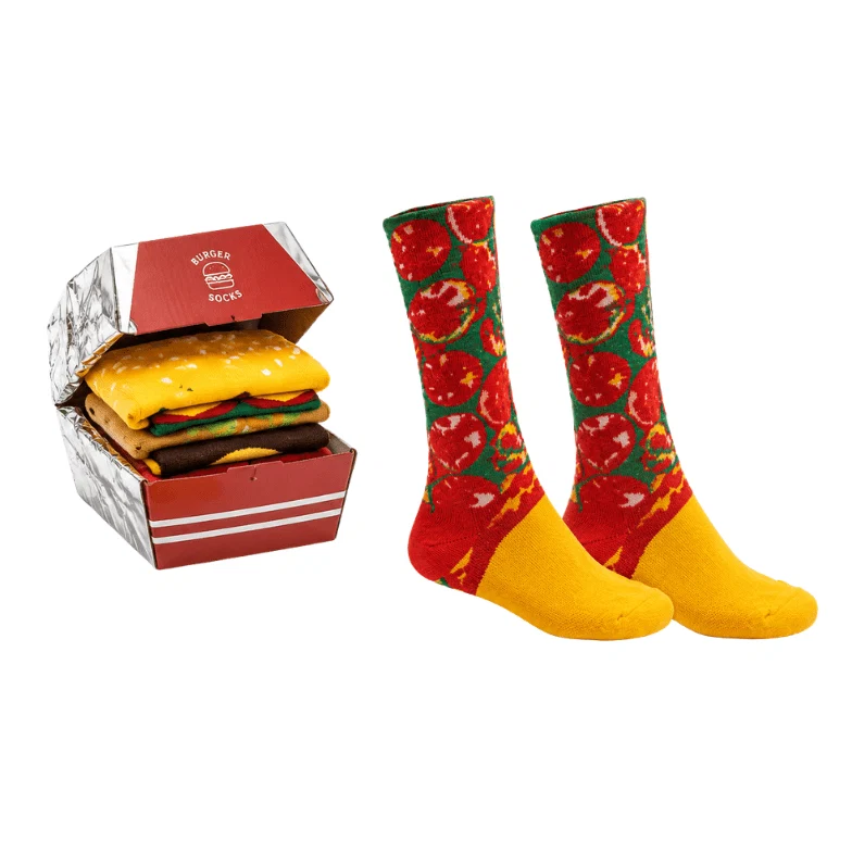 Responsible Hamburger Socks Gift Box – 3 Pairs Novelty Socks Original